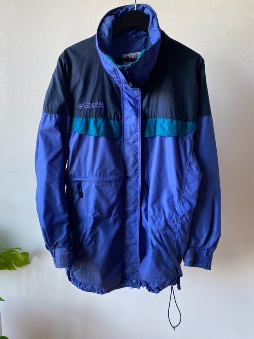 Vintage Columbia Blue Colorblock Windbreaker Jacket